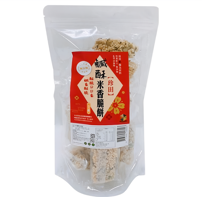 珍田生機 鹹酥米香脆餅, 190g, 1袋