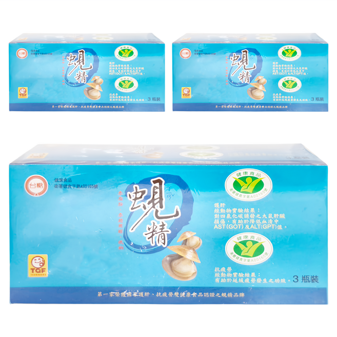 台糖 蜆精 3瓶, 186ml, 3盒