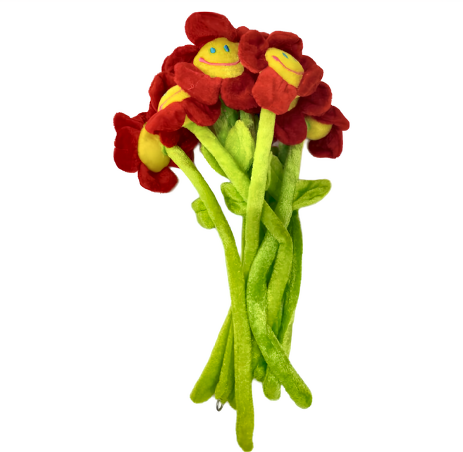 絨毛太陽花娃娃 小號 35cm, 紅色, 10個