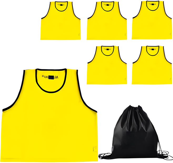 낫소 성인용 축구 풋살 농구 배구 스포츠 팀조끼 6개입 투센파우치