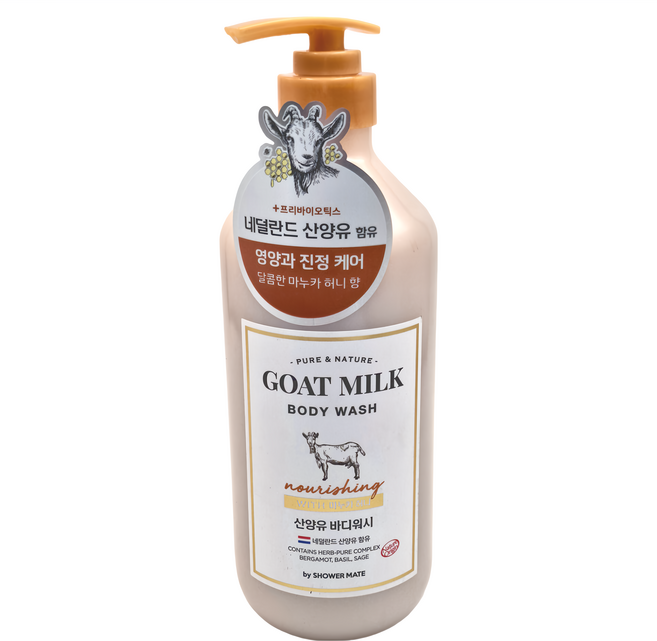 Shower mate 山羊奶沐浴乳 蜂蜜, 800ml, 1瓶