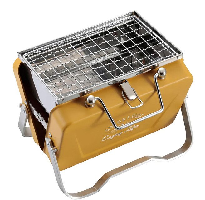 CAPTAIN STAG 鹿牌 可折疊收納桌上型V型烤肉架, 1組