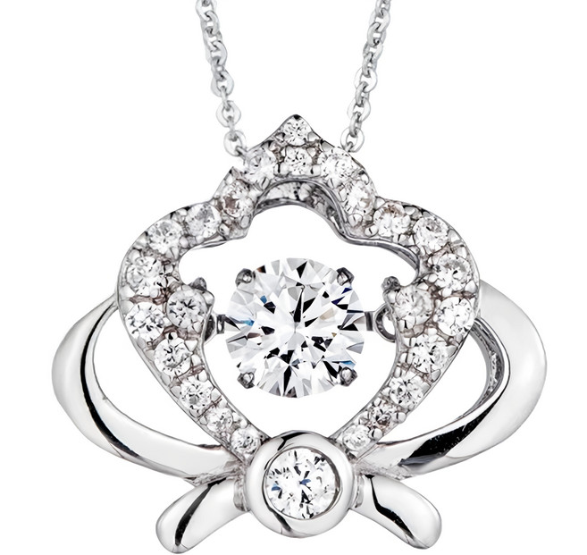 CROSSFOR 日本進口主鑽 Dancing Stone系列 純銀懸浮閃動項鍊 C1款