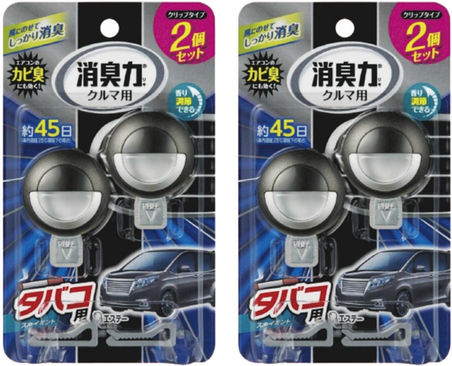 ST 雞仔牌 消臭力 車用夾式芳香劑 3.2ml 2入, 除煙薄荷, 2個