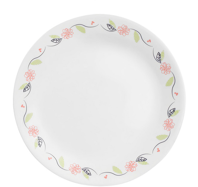 Corelle Brands 康寧餐具 平盤, 陽光橙園 白色, 1個