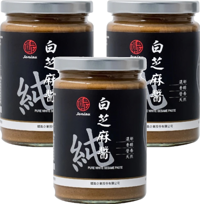 真老 純白芝麻醬, 350g, 3罐