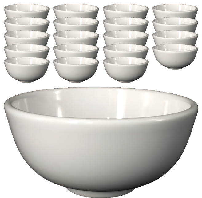 TATUNG 大同磁器 港式飯碗 4.25吋, 白色, 20個