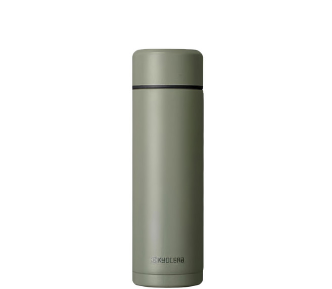 KyOCERa 京瓷 陶瓷塗層旋蓋式真空保溫杯, 卡其, 1個, 180ml