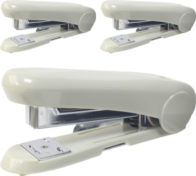 MAX 美克司 新型釘書機 HD-50R 人體工學設計 附除釘器, 灰色, 3個