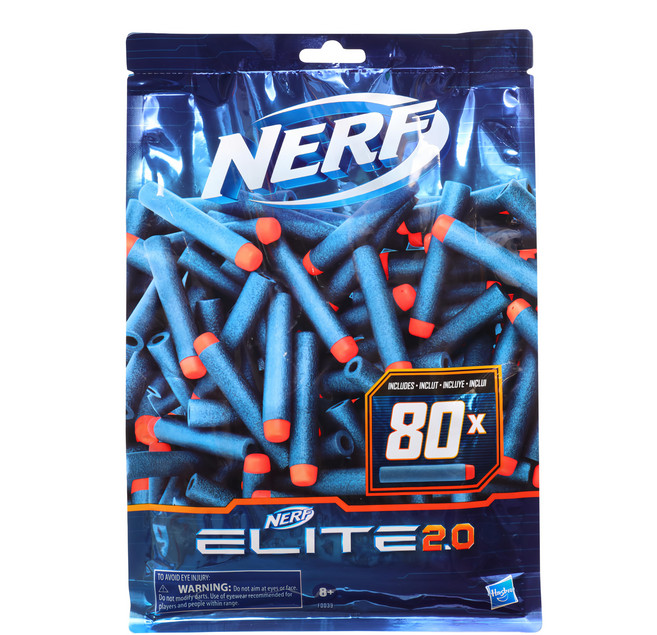 Hasbro 孩之寶 NERF 樂活打擊 Elite 2.0 彈鏢補充包, 80入