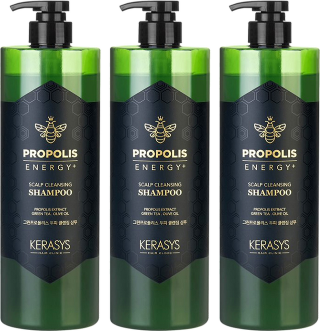 KERASYS 蜂膠活力光澤洗髮精 綠蜂膠, 1L, 3瓶