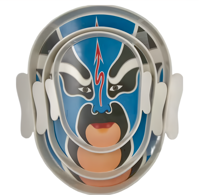 anya 安雅 臉譜盤套裝3件組, 大臉譜盤 + 中臉譜盤 + 小臉譜盤, 藍色, 1組