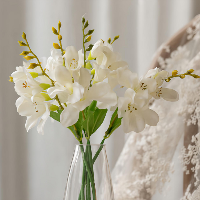 Arty Party 小蒼蘭仿真花束 Set 6支, 白色
