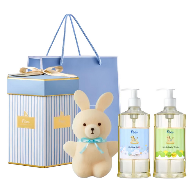 Fees BEBE 幸福新生彌月禮盒 兔兔藍, 1組