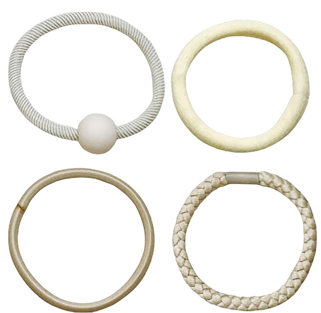 SCHON 炫 基本款皮筋組-圓球米白