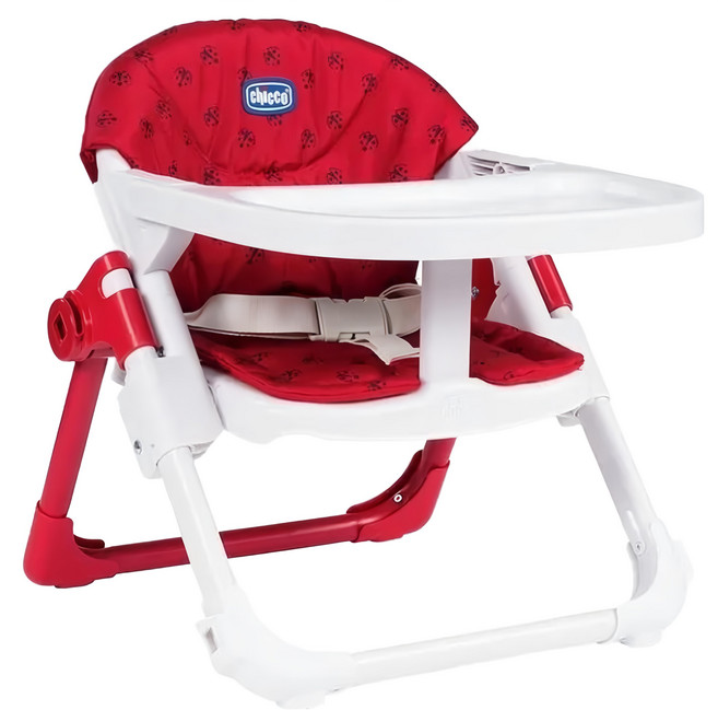 chicco Chairy 多功能成長攜帶式餐椅, 小瓢蟲 紅色 + 白色