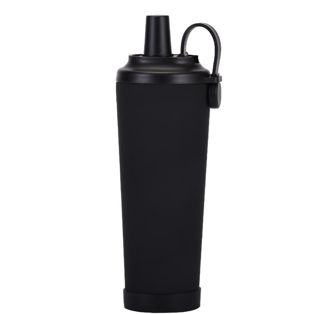 艾特叔叔 304不鏽鋼磁吸雙飲吸管杯, 830ml, 1個, 黑色