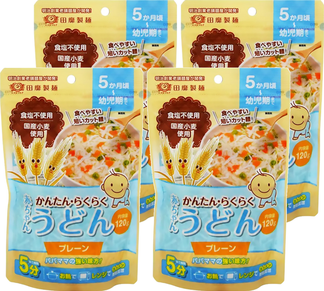 田靡製麵 寶寶烏龍麵, 120g, 4包