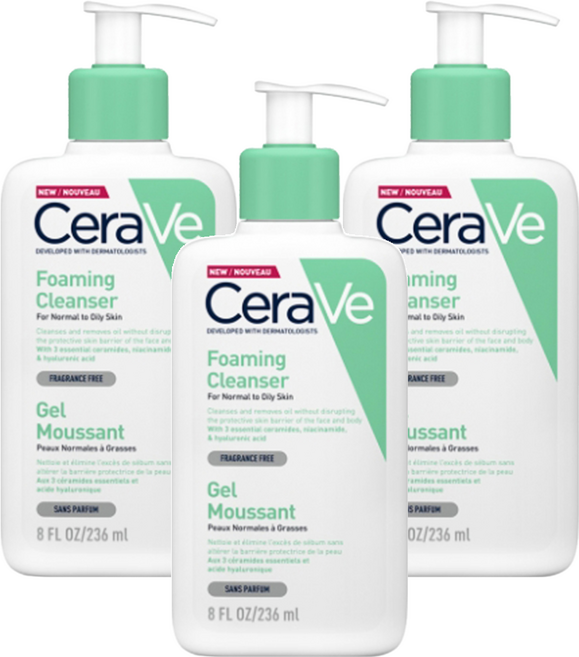 CeraVe 適樂膚 溫和泡沫潔膚露, 236ml, 3瓶