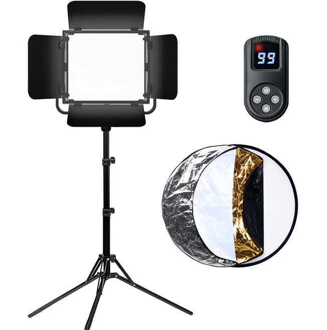 알파믹 지속광 조명 스탠드 반사판 세트 유튜브 제품촬영 방송 촬영 장비, PL600B&LS18F, 1세트