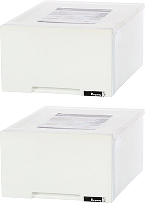 KEYWAY 聯府 抽屜整理箱 平板 30L, 白色, 2個