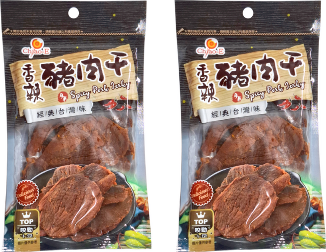 Chiao-E 巧益 香辣豬肉干, 2包, 100g