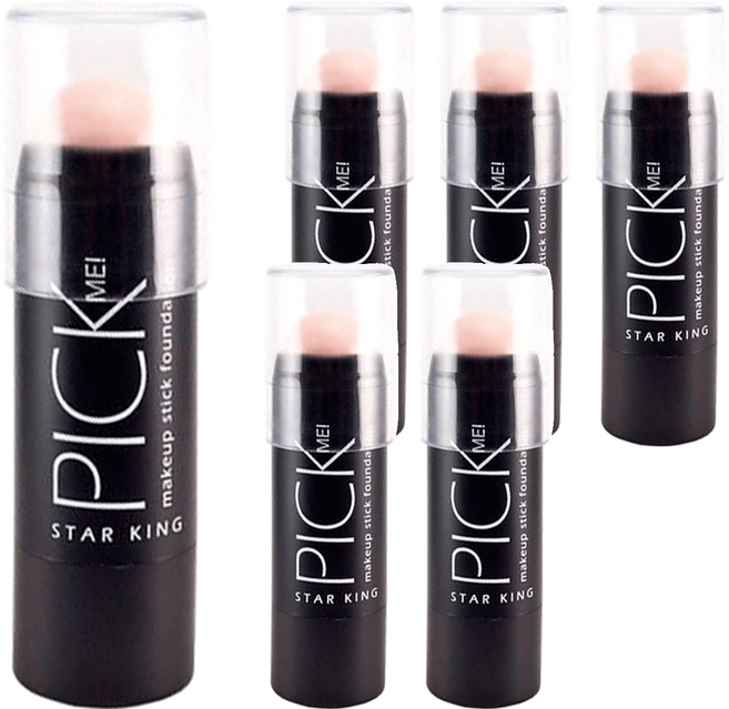 STAR KING 星之冠 輕薄裸光美顏粉底棒 8g, 01 淺粉膚, 6支