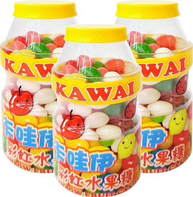 Chiao-E 巧益 卡哇伊彩虹水果糖, 130g, 3瓶