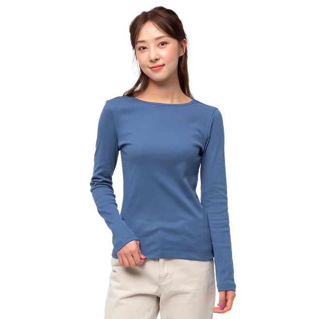 CARET 女士休閒標準版羅紋長袖上衣