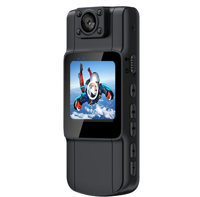 DTAudio 4K運動攝影機 180°旋轉鏡頭 1.54吋螢幕 1000mAh電池 循環錄像 Type-C快充, 黑色