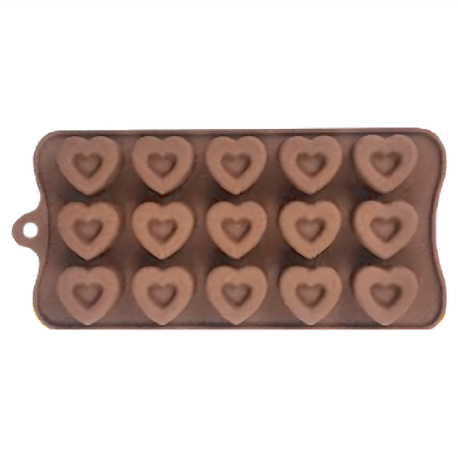 Betty's 焙蒂絲 15連正反兩用心形矽膠模 22.5 x 10.5 x 1.8cm, 心形矽膠模, 1個