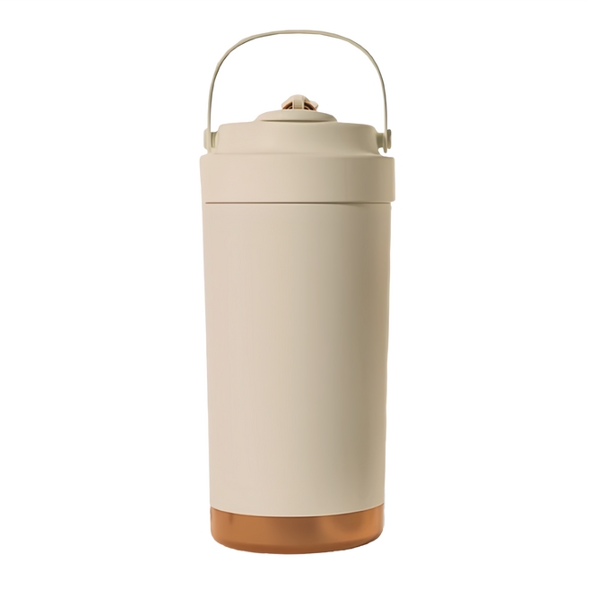 小麥購物 陶瓷保溫杯 Y906, 奶茶白, 500ml, 1個