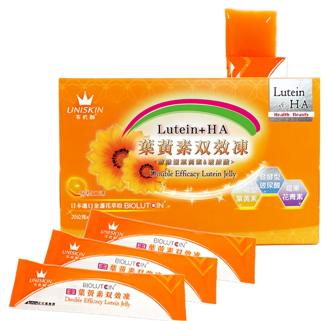 UNISKIN 零机齡 葉黃素双效凍 14包, 1個, 280g