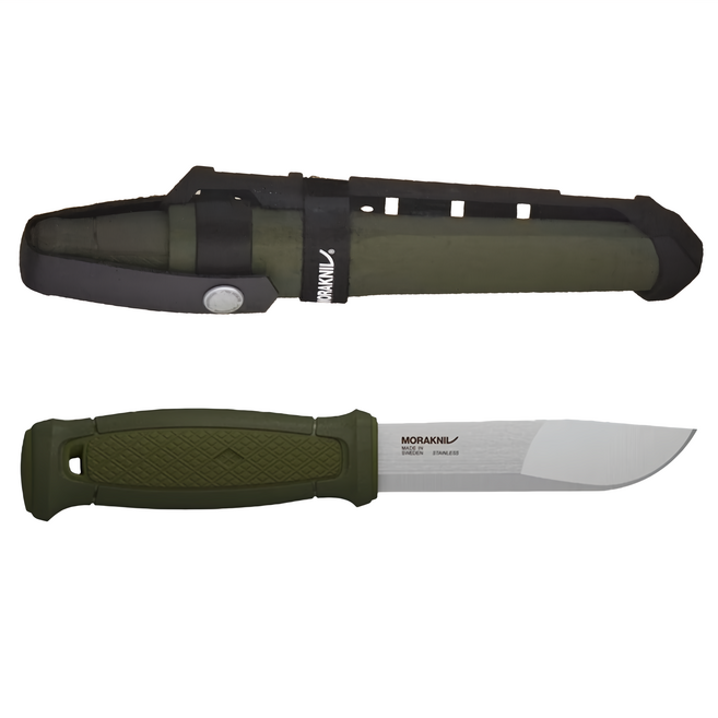 MORAKNIV 瑞典莫拉刀 Kansbol MULTI-MOUNT 不銹鋼10.9cm刃長 Mor12645, 軍綠色柄, 1個