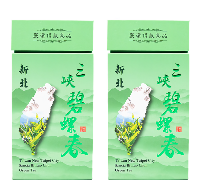 新造茗茶 台灣三峽碧螺春綠茶茶葉, 100g, 2盒, 1組