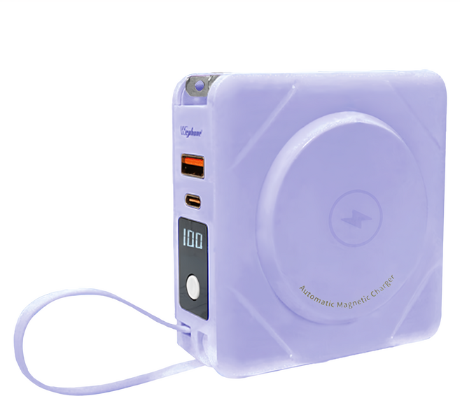 Wephone Bs-nc10K 10000mAh 七合一無線充電行動電源, 紫色