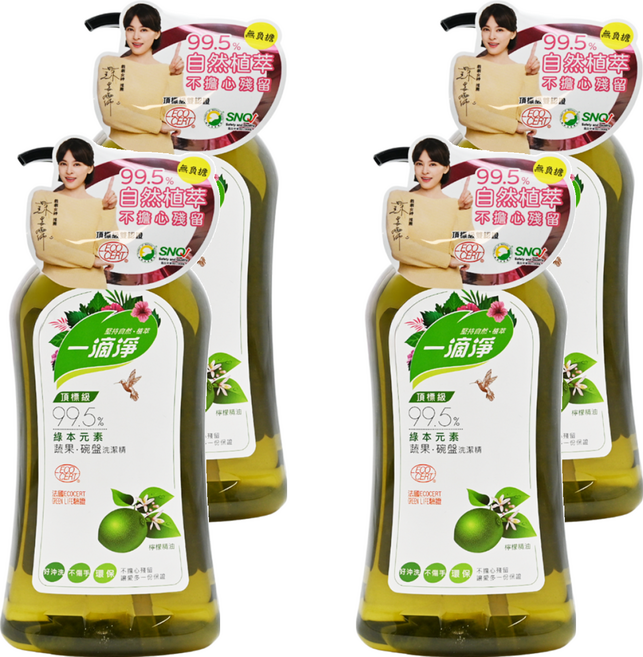 一滴淨 蘆薈多酚食品用洗潔精 檸檬, 1kg, 4瓶