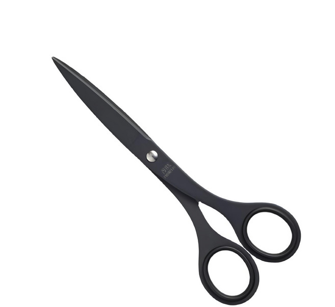 ALLEX 林刃物 極黑刃不粘膠剪刀 165mm 日本原裝進口 高級不鏽鋼, 黑色, 1支