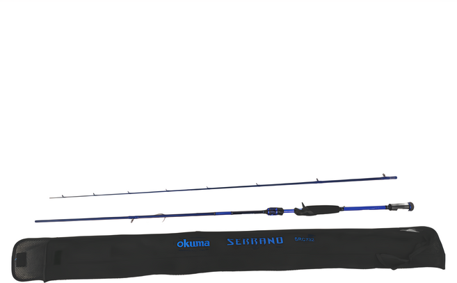 okuma 寶熊釣具 煞雷諾 Serrano 路亞竿, 黑色 + 藍色