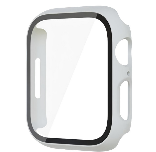 POLYWELL 寶利威爾 Apple Watch 一體式鋼化膜保護殼 PW15-T96-A432 41mm, 白色, 1個