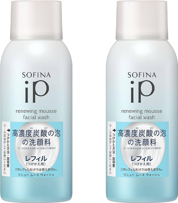 SOFINA 蘇菲娜 iP 瞬亮碳酸洗顏慕絲 補充裝, 200g, 2瓶