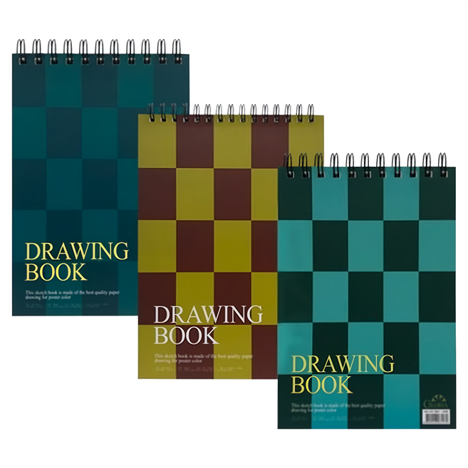 Gloria 直式素描本 顏色隨機 220g 18片, 5開, 3本