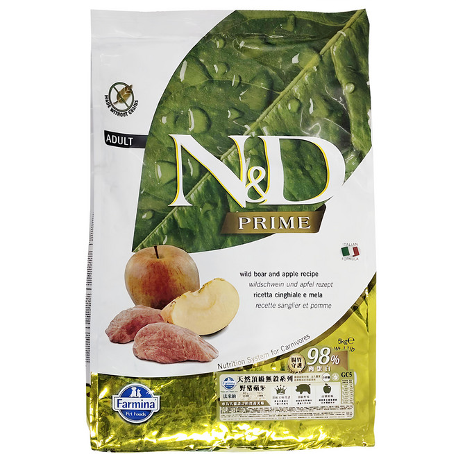 Farmina 法米納 全齡貓 N&D天然頂級無穀系列 乾飼料 GC-5, 野豬蘋果, 5000g, 1袋