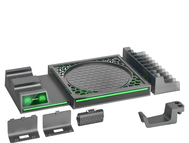 DOBE XBOX SERIES X 充電散熱底座 + 碟架 + 耳機架 副廠, TYX-1622, 黑色, 1組