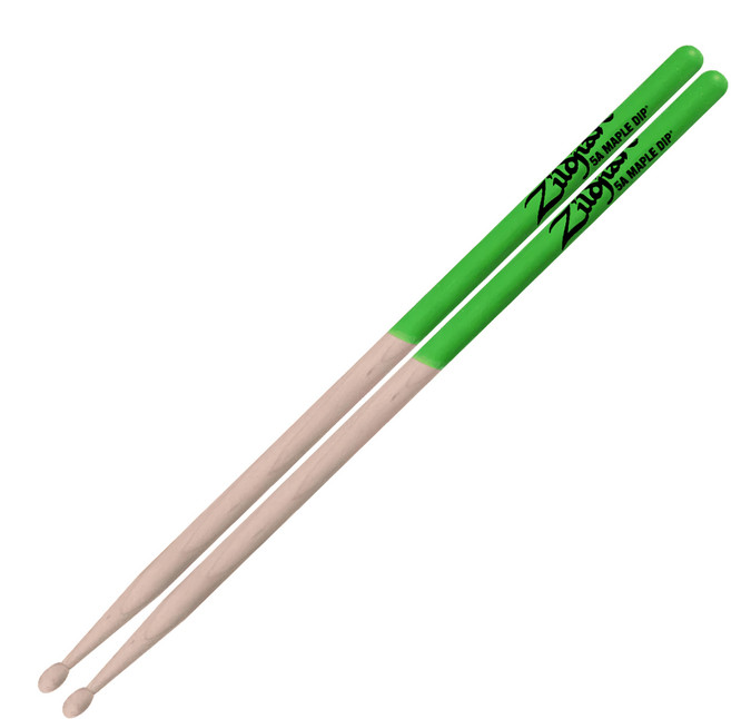 ZILDJIAN 爵士鼓 電子鼓 5A 楓木 防滑鼓棒, 綠色, 1組