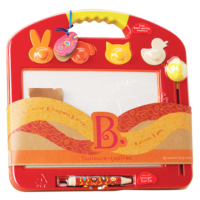 B.toys 塗黑黑磁繪板, 番茄紅, 1個