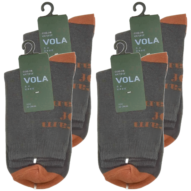 VOLA 維菈 百搭撞色英文長襪 4雙