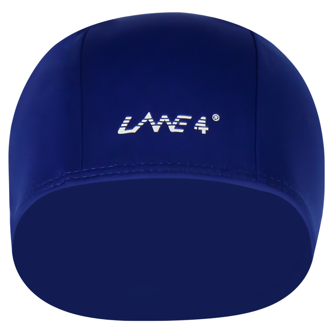LANE4 羚活 網布泳帽 女用款 100% 聚酯纖維, 深藍印白, 1個