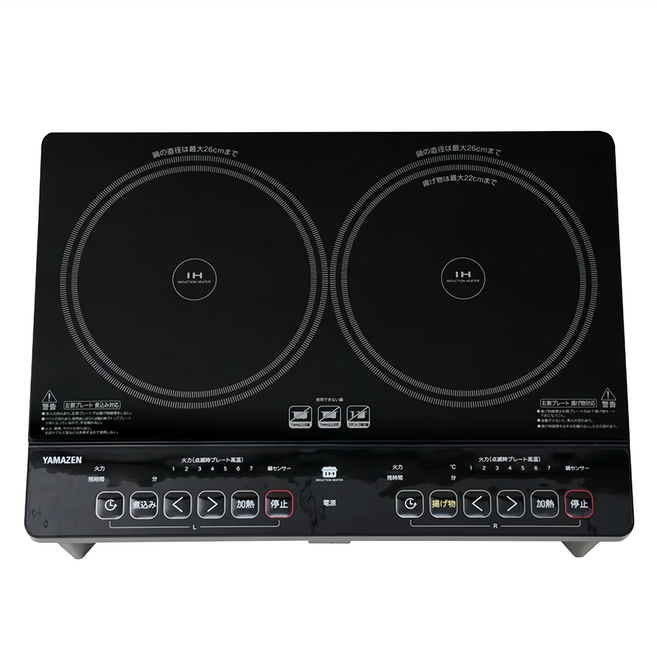 山善 免安裝觸控式雙口IH電磁爐調理爐 黑色 YES-WL1456TW, 桌上型, 1台