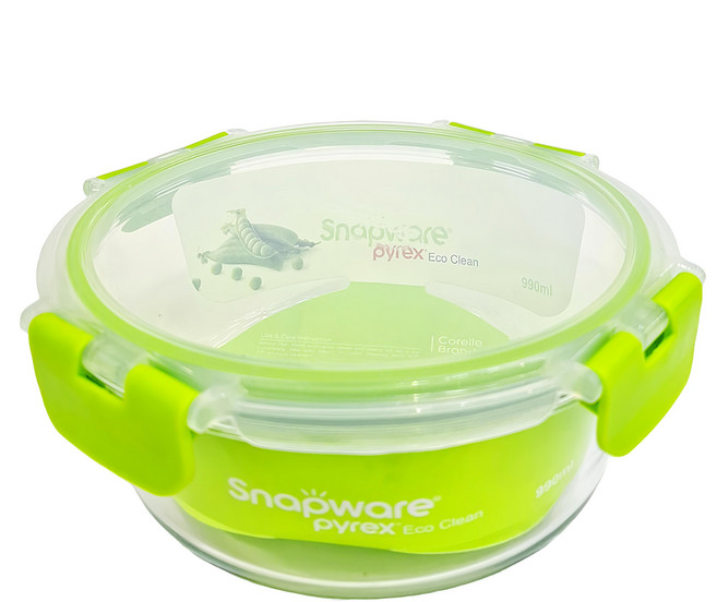 Corelle Brands 康寧餐具 Snapware Eco Clean 可拆扣玻璃保鮮盒, 1盒, 990ml